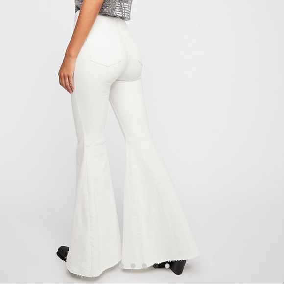 free people white flare jeans
